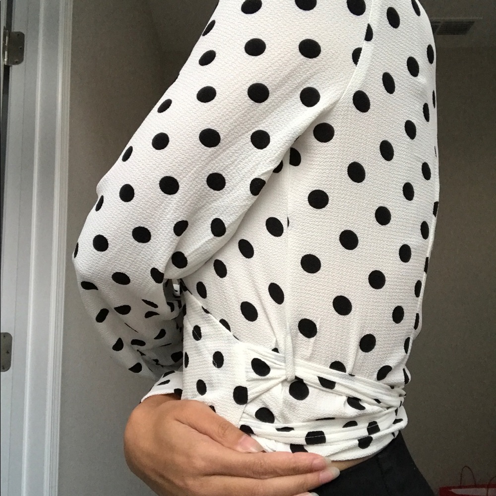POLKA DOT WRAP TOP - Picture 2 of 2
